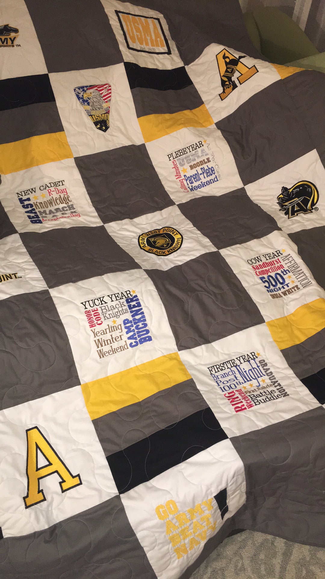 West Point Plebe Year - Quilt Block - For Quilts or Decorator Pillows