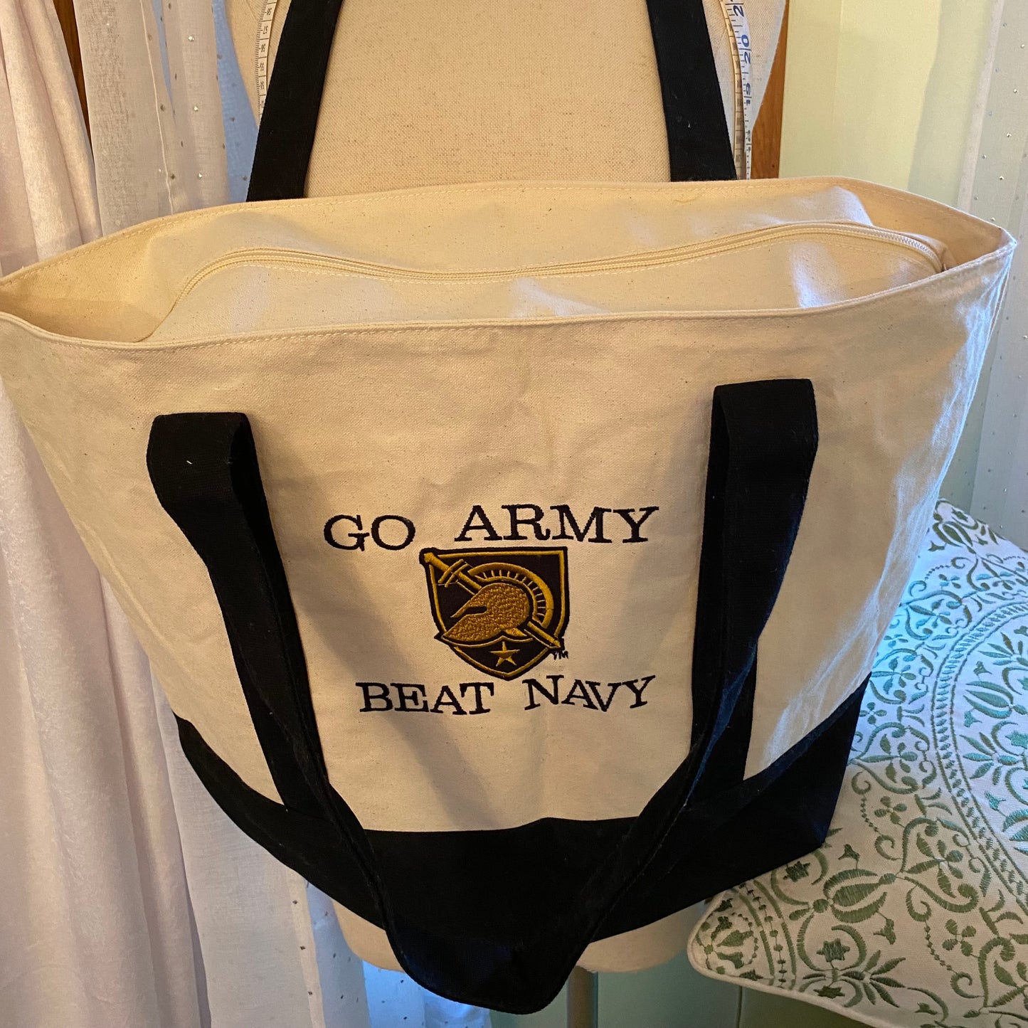 Large Zippered Canvas Bag West Point, Naval Academy, Air Force Academy