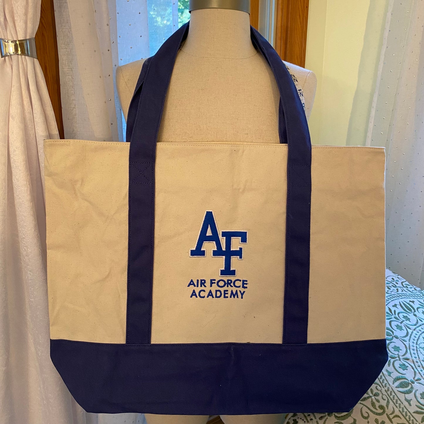 Large Zippered Canvas Bag West Point, Naval Academy, Air Force Academy
