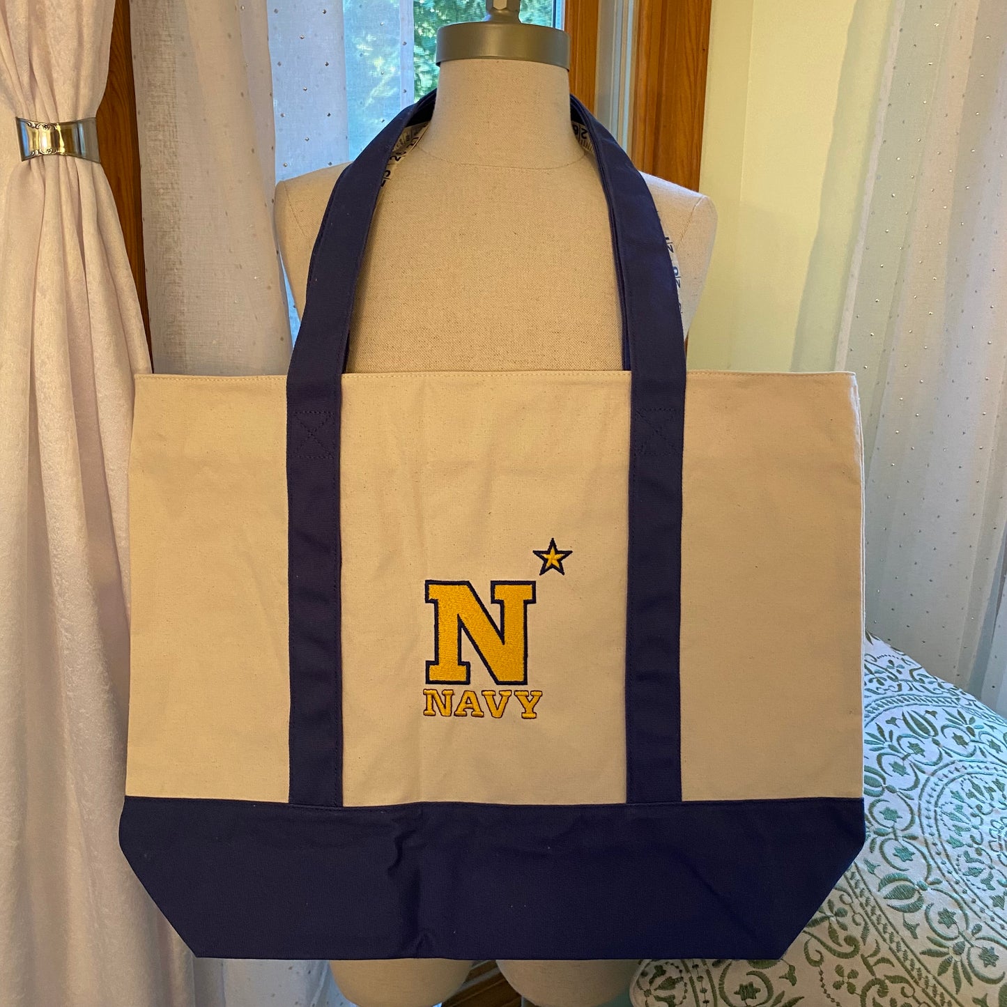 Large Zippered Canvas Bag West Point, Naval Academy, Air Force Academy