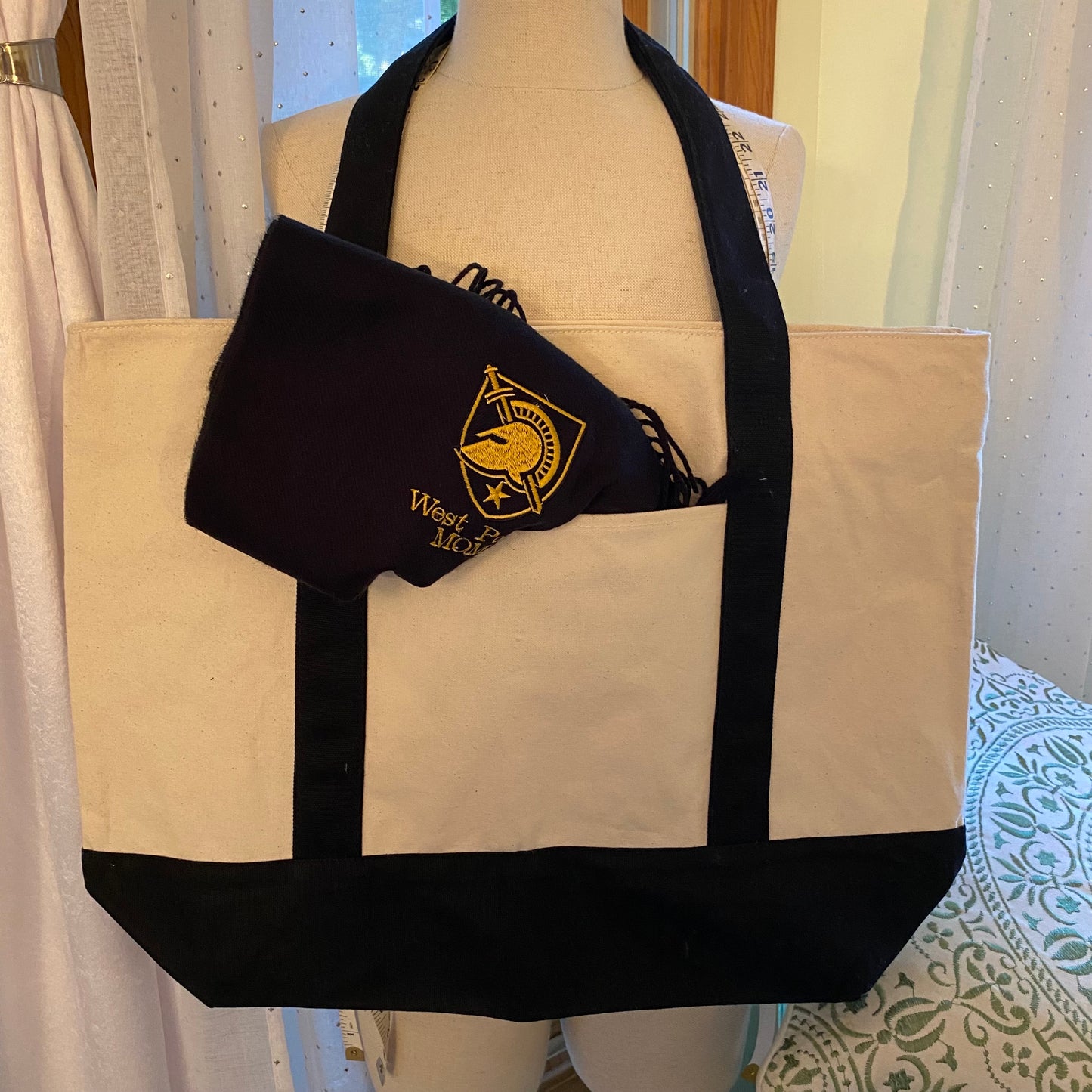 Large Zippered Canvas Bag West Point, Naval Academy, Air Force Academy