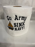 FREE Shipping: Embroidered Toilet Paper -Go Army SINK NAVY!