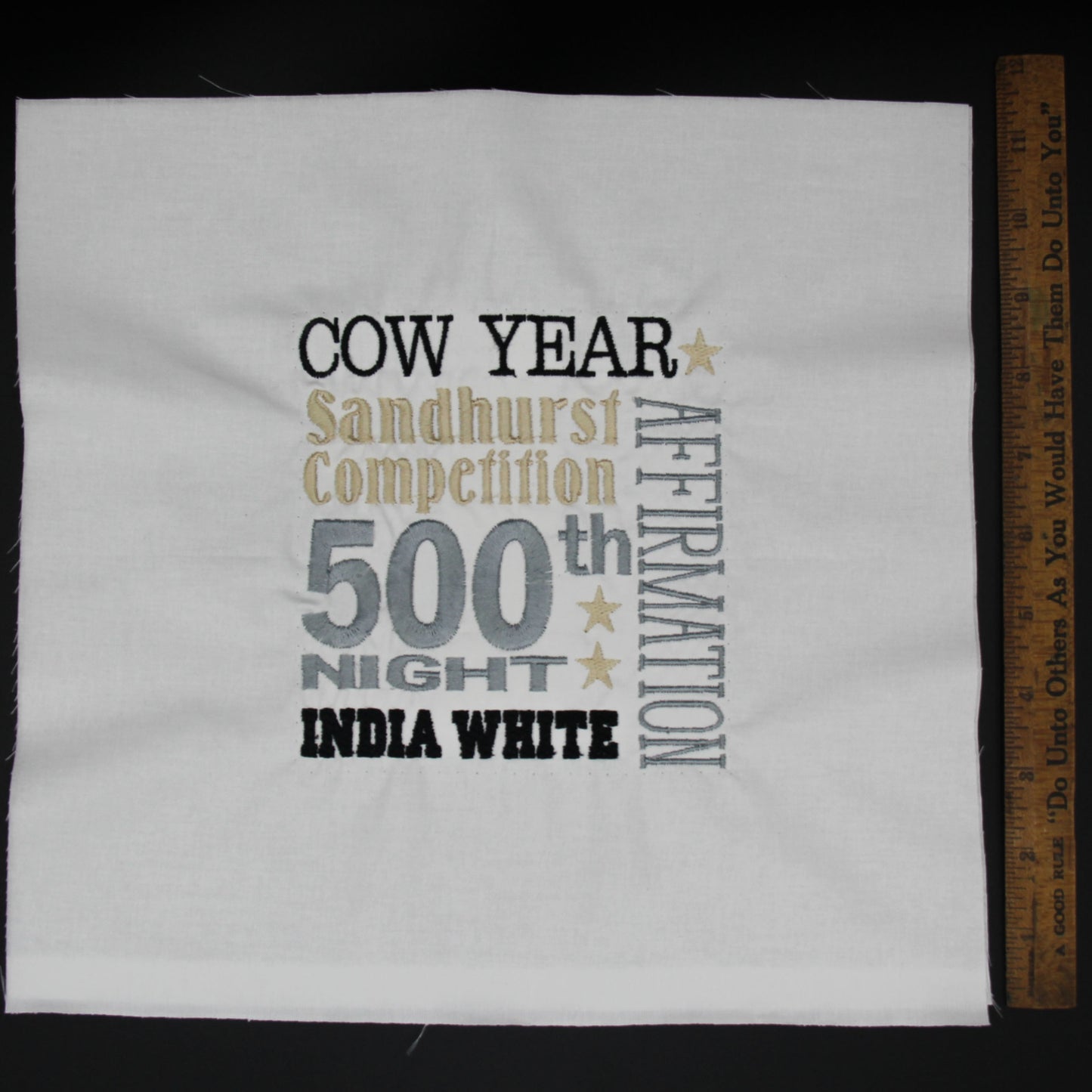 West Point Cow Year - Quilt Block - For Quilts or Decorator Pillows