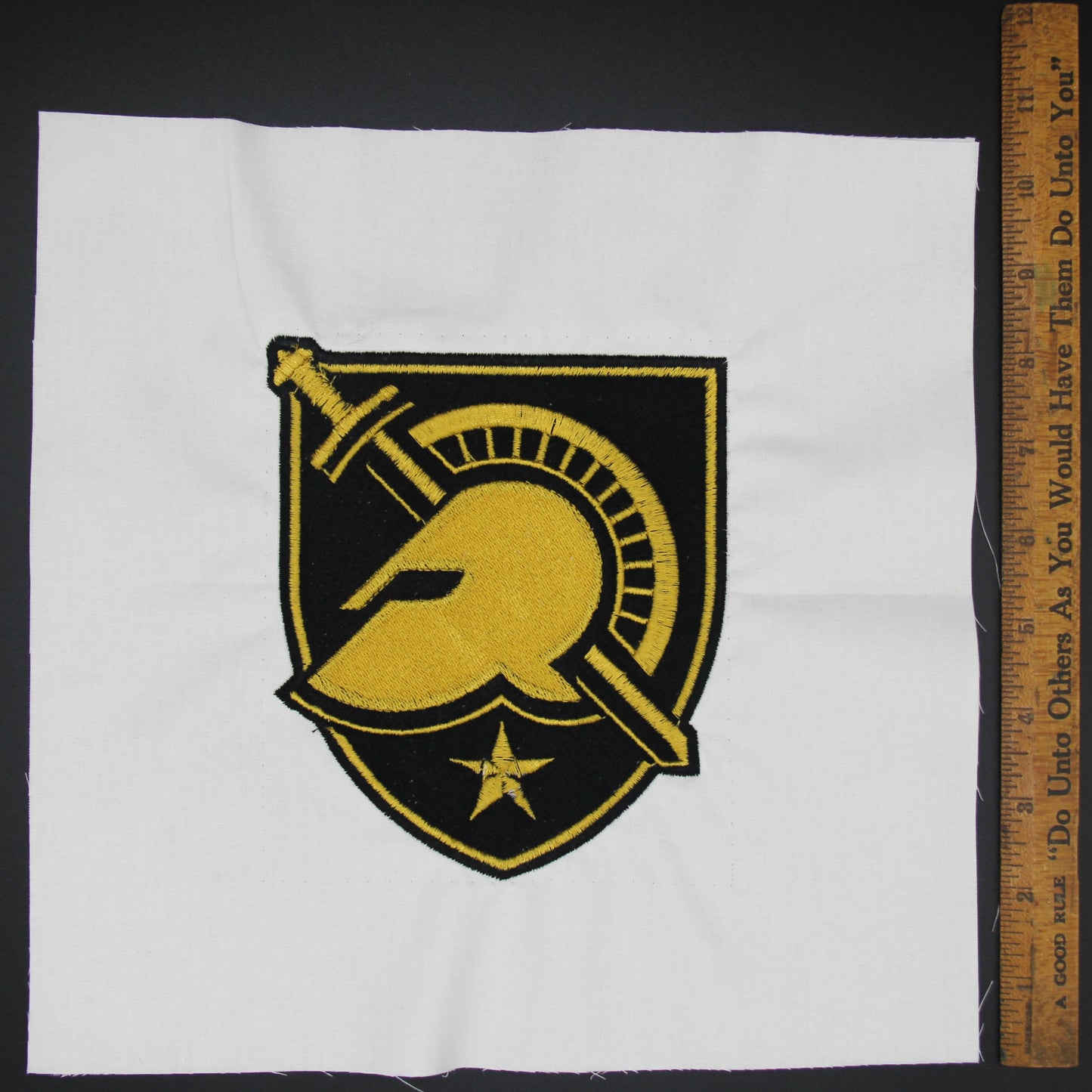 West Point Helmet & Shield Athena - Quilt Block - For Quilts or Decorator Pillows