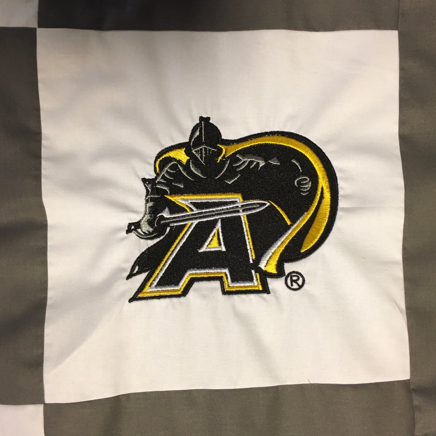 West Point Knight with Army A - Quilt Block - For Quilts or Decorator Pillows