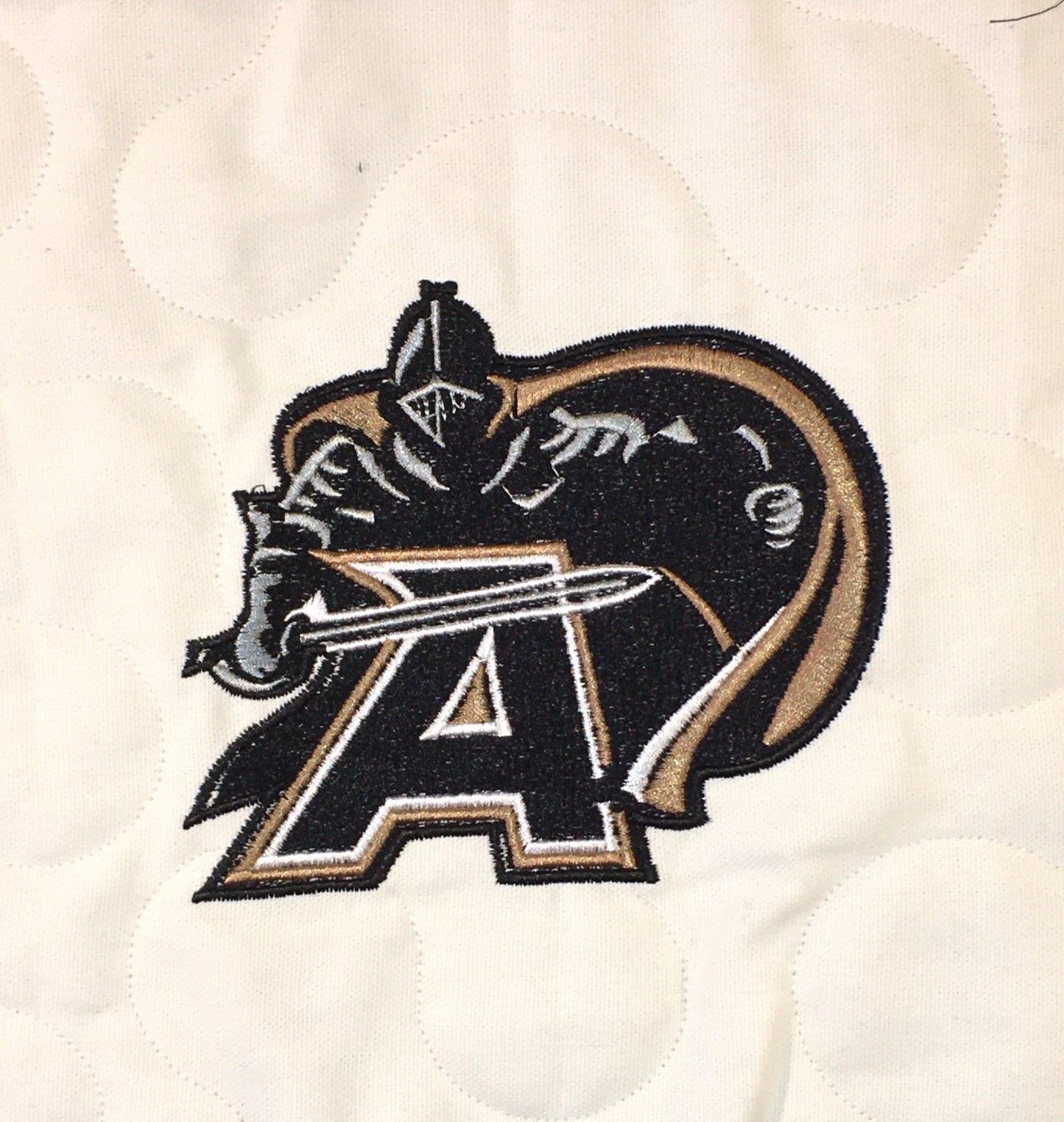 West Point Knight with Army A - Quilt Block - For Quilts or Decorator Pillows