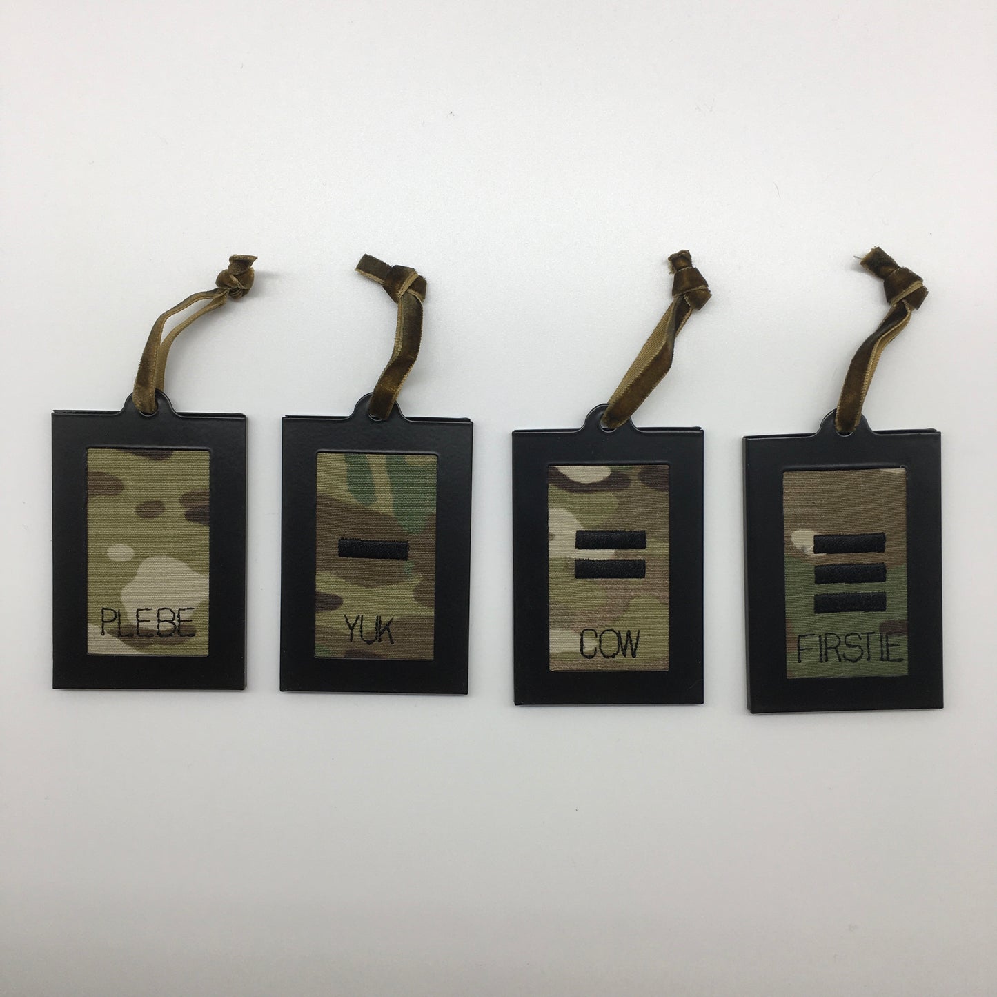 Set of Four ACU West Point Class Rank Christmas Ornaments